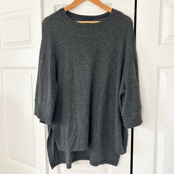 Zara Collection Oversized Charcoal Gray Knit Sweater Tunic Women’s Size Small - Picture 2 of 5